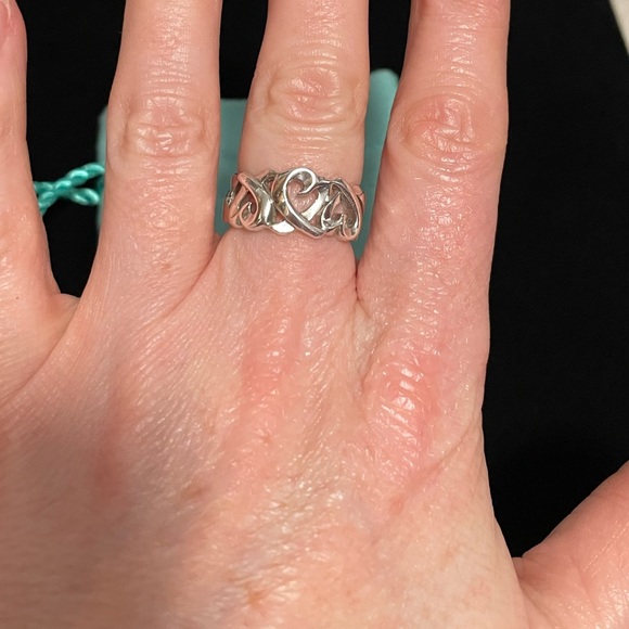 Tiffany & Co Paloma Picasso Triple Loving Heart Ring Size 5.5 - Picture 2 of 13